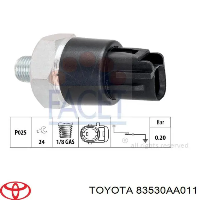 83530AA011 Toyota sensor de presión de aceite