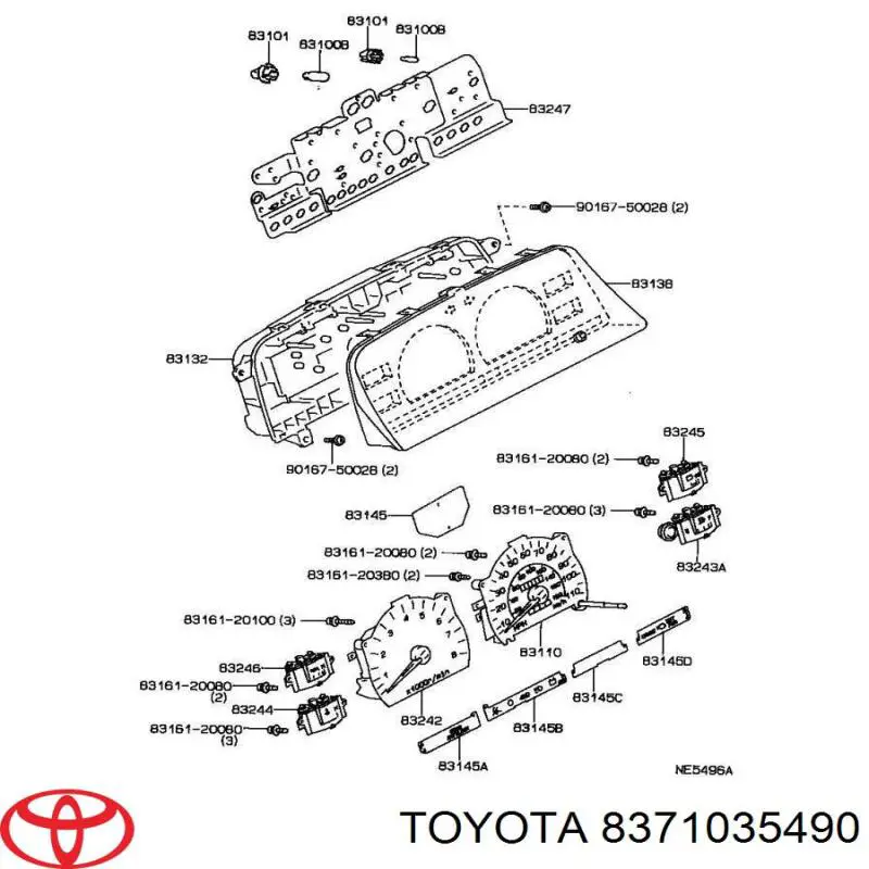 Cable de cuentakilómetros para Toyota 4 Runner  N130