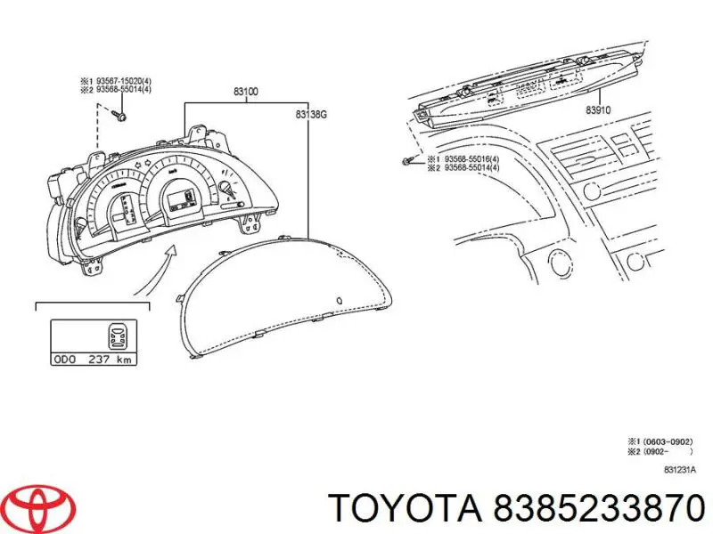 Instrumento De Vidrio para Toyota Camry (AHV40)