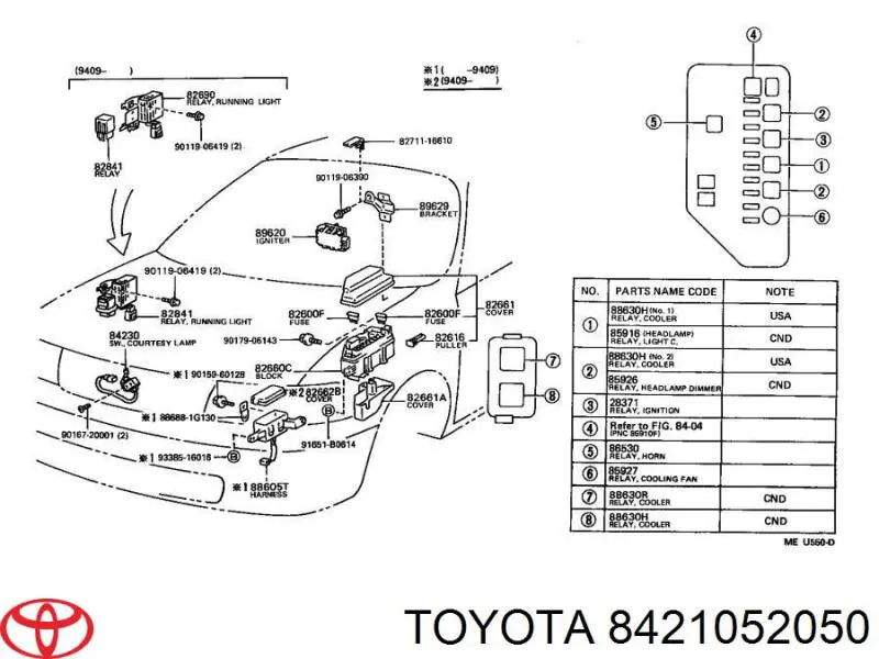 8421052050 Toyota sensor de marcha atrás