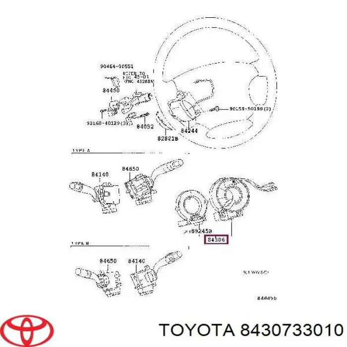 Anillo de contacto del volante Toyota 8430733010 precio, desde 1278,67 EUR