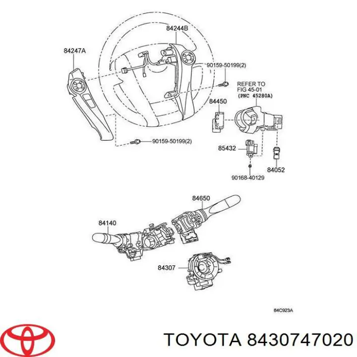 8430747020 Toyota anillo de airbag
