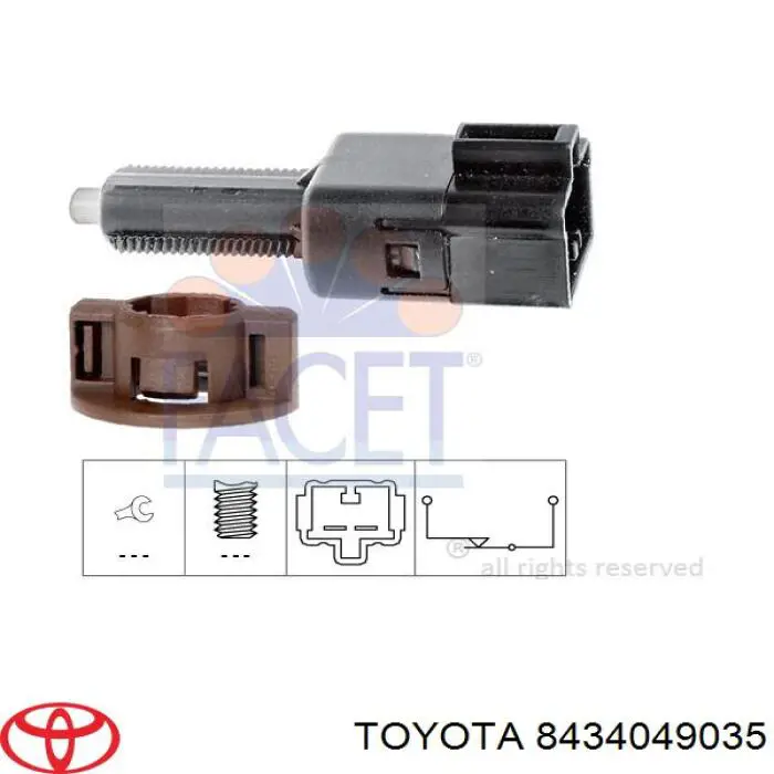 Interruptor de luz de freno Toyota 8434049035 precio, desde 10,91 EUR