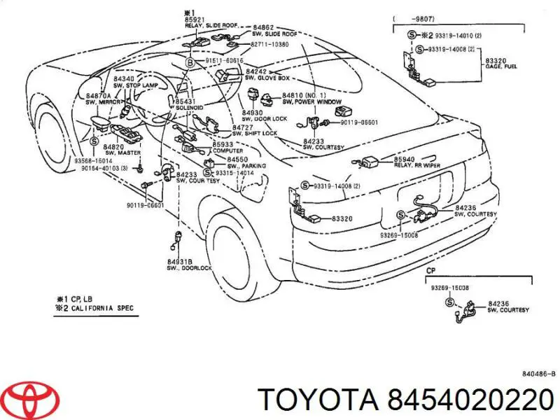 Sensor de punto muerto Toyota 8454020220 precio, desde 219,81 EUR
