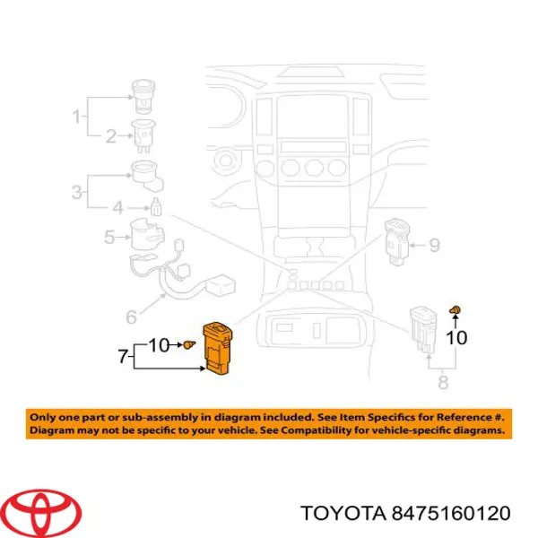 8475160120 Toyota boton de encendido de calefaccion del asiento
