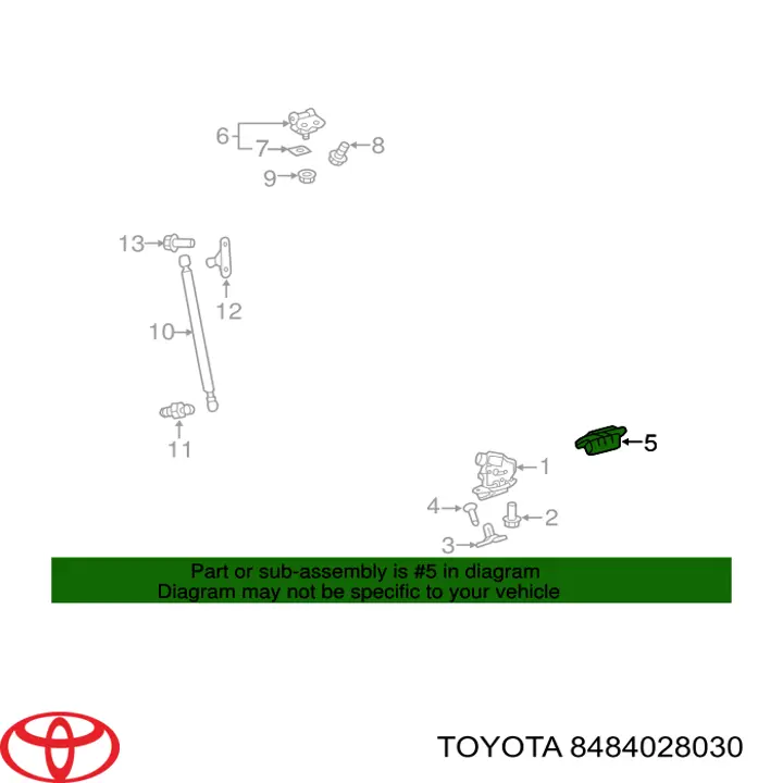 Boton De Accion De Bloqueo De La Tapa Maletero (3/5 Puertas Traseras) Toyota 8484028030