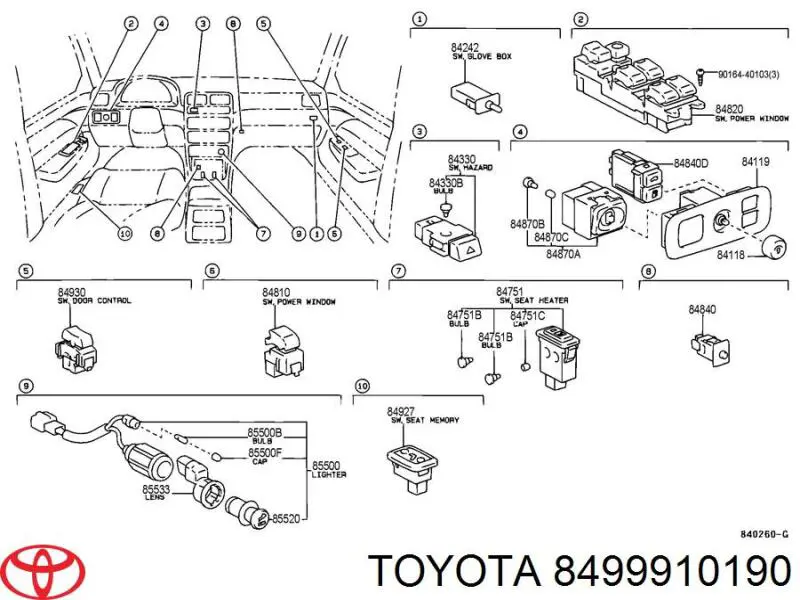  Toyota 8499910190 precio, desde 9,83 EUR