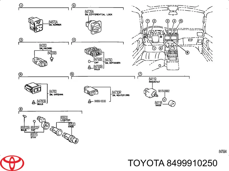 Comprar 8499910250 Toyota 