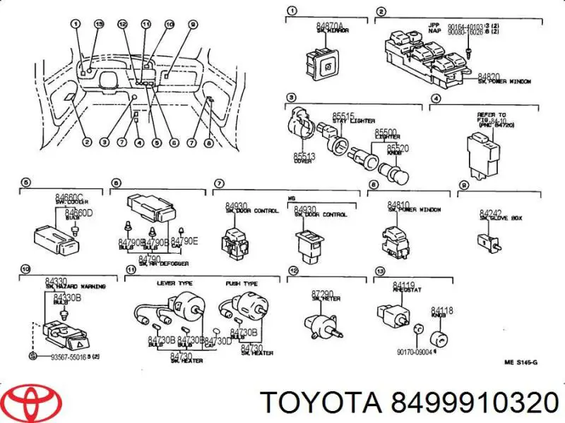 Lámpara, luz intermitente para Toyota Yaris (P10)