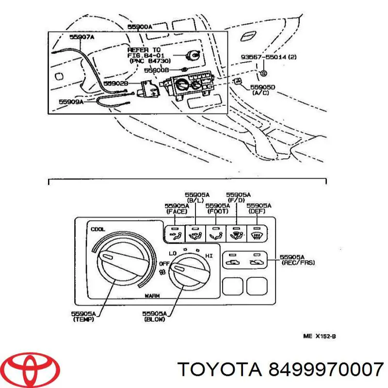 8499970007 Toyota luz del tablero (panel principal)