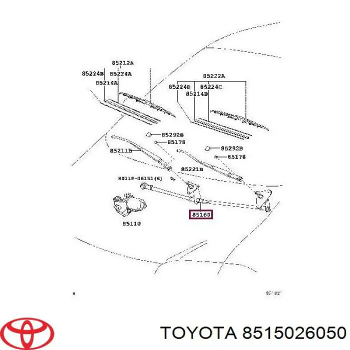 Varillaje lavaparabrisas para Toyota Hiace (H1, H2)
