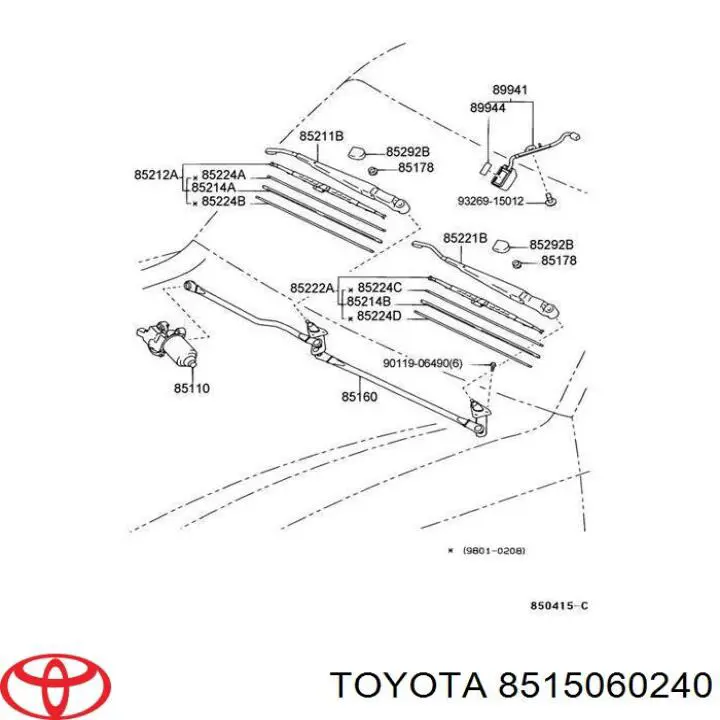 Trapezio del limpiaparabrisas Toyota 8515060240 precio, desde 500,72 EUR