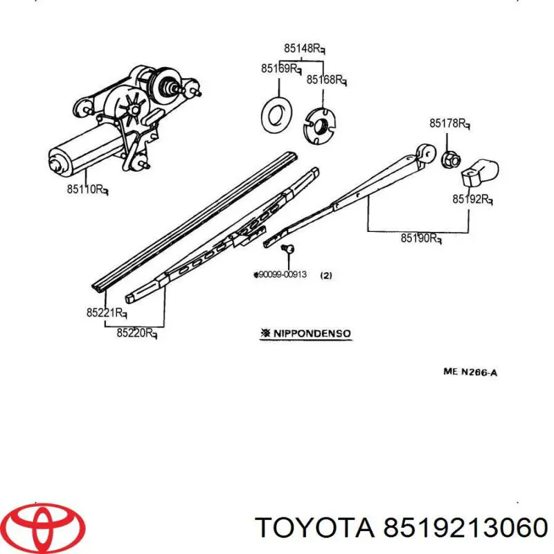 Comprar 8519213060 Toyota Tapa de la tuerca del brazo del limpiaparabrisas trasero