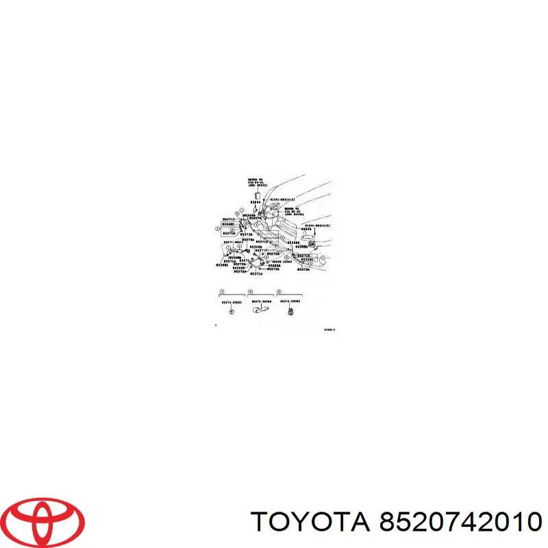 8520742010 Toyota Soporte de inyector del lavafaros (cilindro elevador)