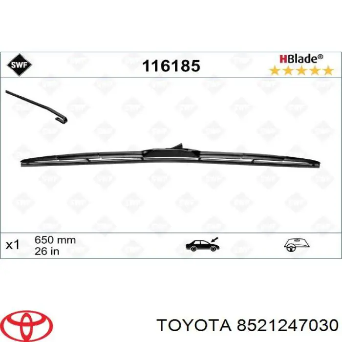 Escobilla del limpiaparabrisas del lado del pasajero Toyota 8521247030 precio, desde 15,32 EUR