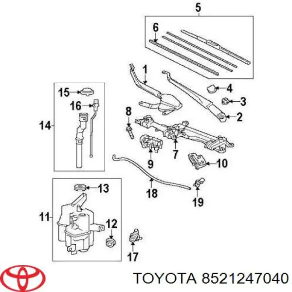 Escobilla del limpiaparabrisas del lado del pasajero Toyota 8521247040 precio, desde 18,91 EUR