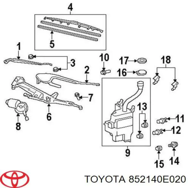 Goma del limpiaparabrisas lado conductor para Toyota Highlander 