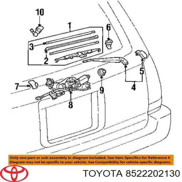 8522202130 Toyota limpiaparabrisas de luna delantera conductor