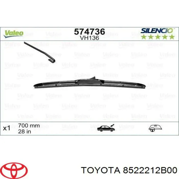 Escobilla del limpiaparabrisas del lado del conductor Toyota 8522212B00 precio, desde 14,24 EUR