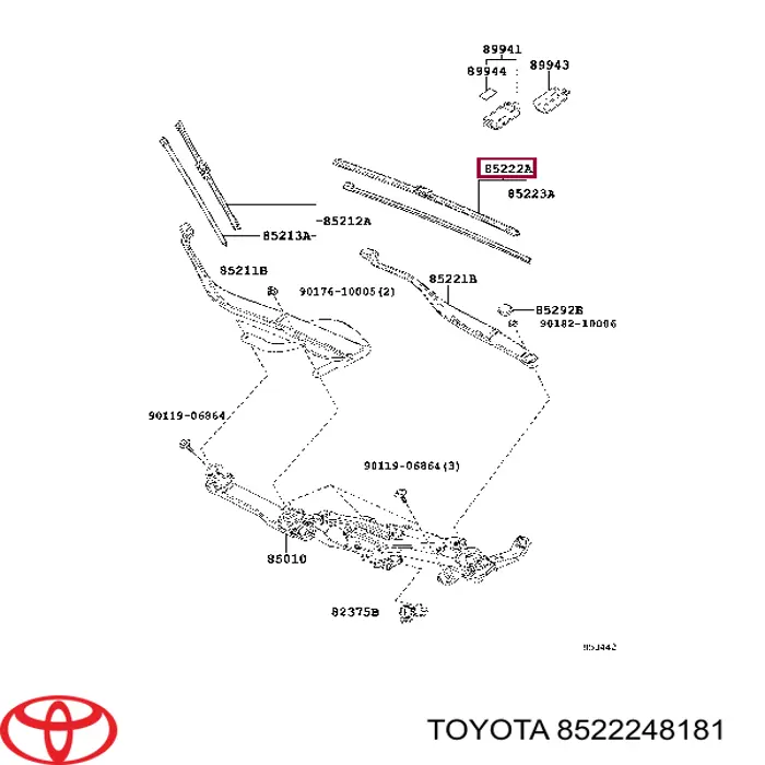 8522248181 Toyota Limpiaparabrisas delantera conductor