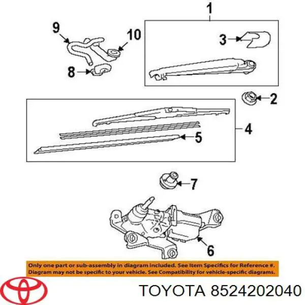 Limpiaparabrisas de luna trasera Toyota Yaris SP90