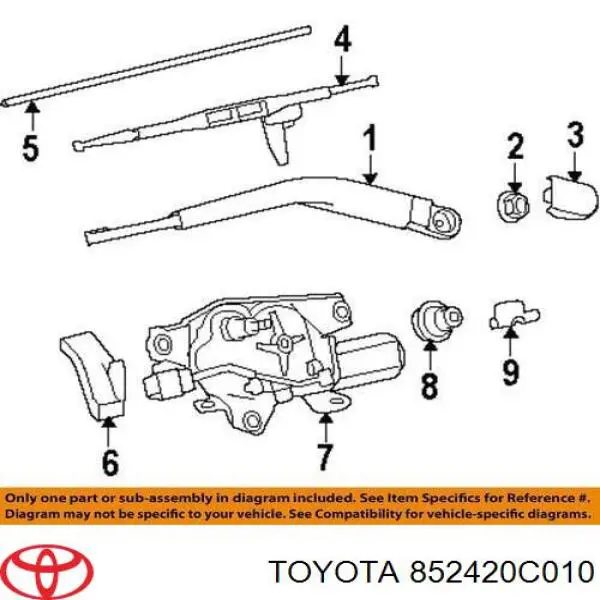 Limpiaparabrisas posterior para Toyota Sequoia (K6)