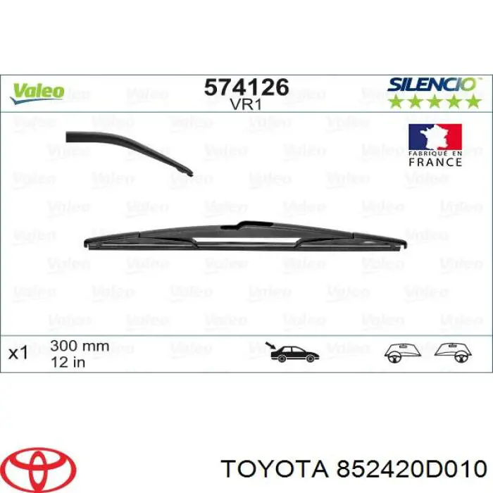 852420D010 Toyota brazo del limpiaparabrisas, lavado de parabrisas, luna trasera