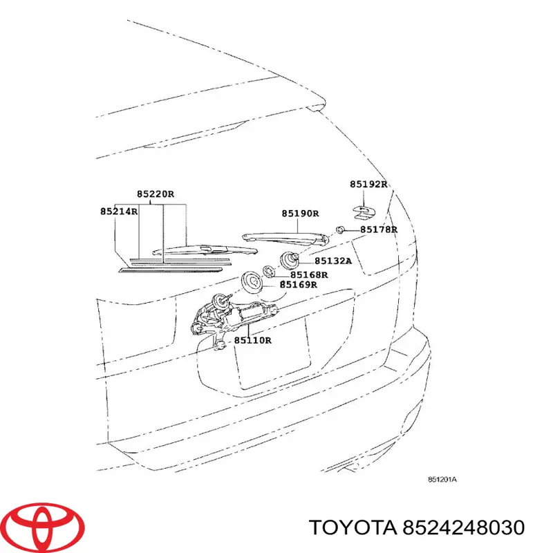Escobilla del limpiaparabrisas trasero Toyota 8524248030 precio, desde 15,39 EUR