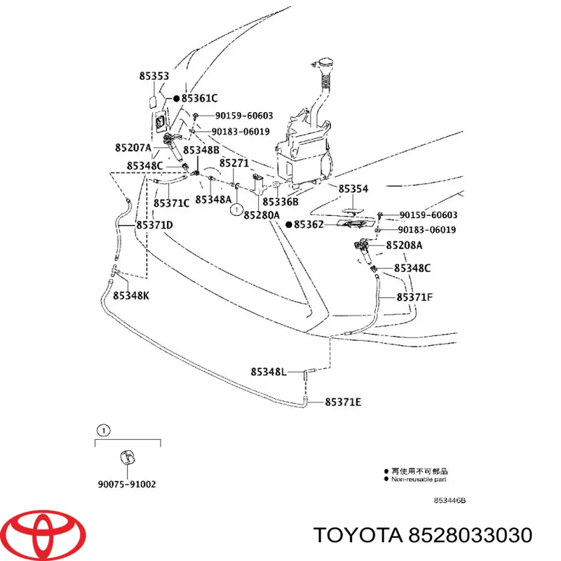 Bomba-motor de lavafaros Toyota 8528033030 precio, desde 11,74 EUR