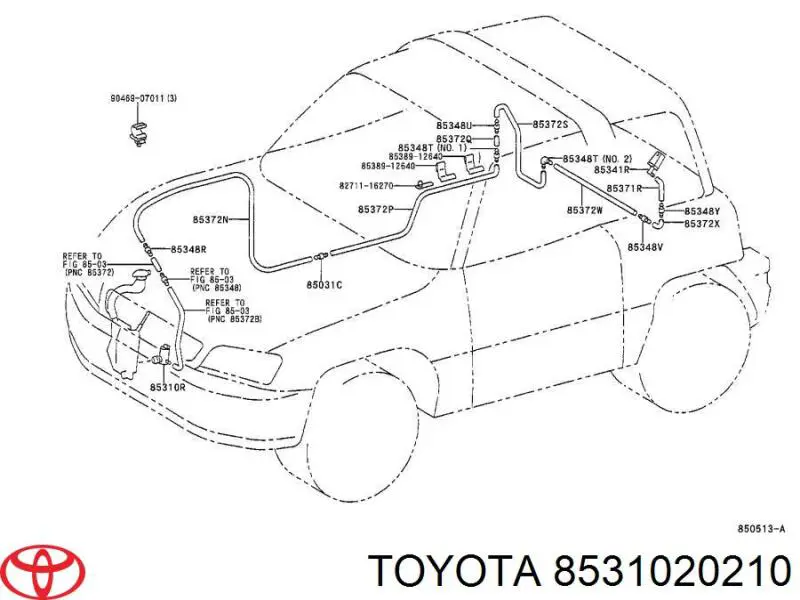 Bomba de agua limpiaparabrisas, delantera Toyota 8531020210 precio, desde 9,53 EUR