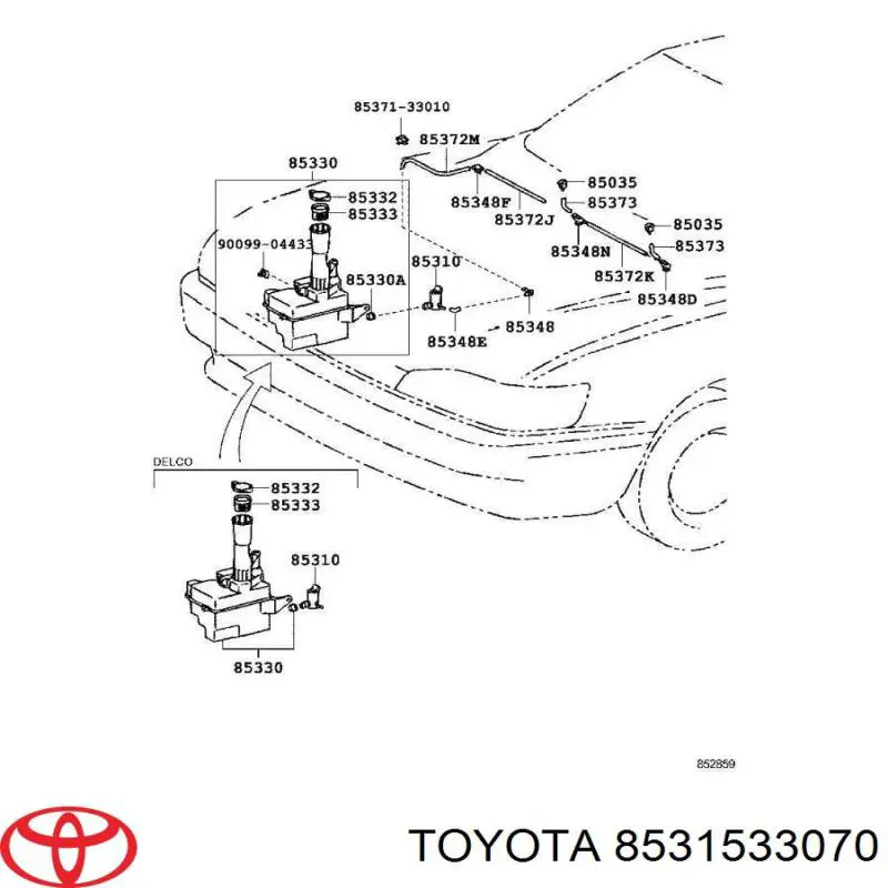 Deposito del lavaparabrisas Toyota Camry III sedán (V10) (1991 - 1996) precio, desde 153,70 EUR