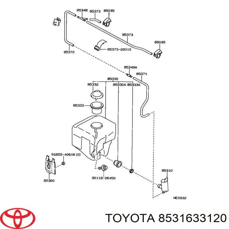 Deposito de limpiaparabrisas Toyota Land Cruiser PRADO ASIA SUV (J12) (2002 - 2010) precio, desde 9,44 EUR