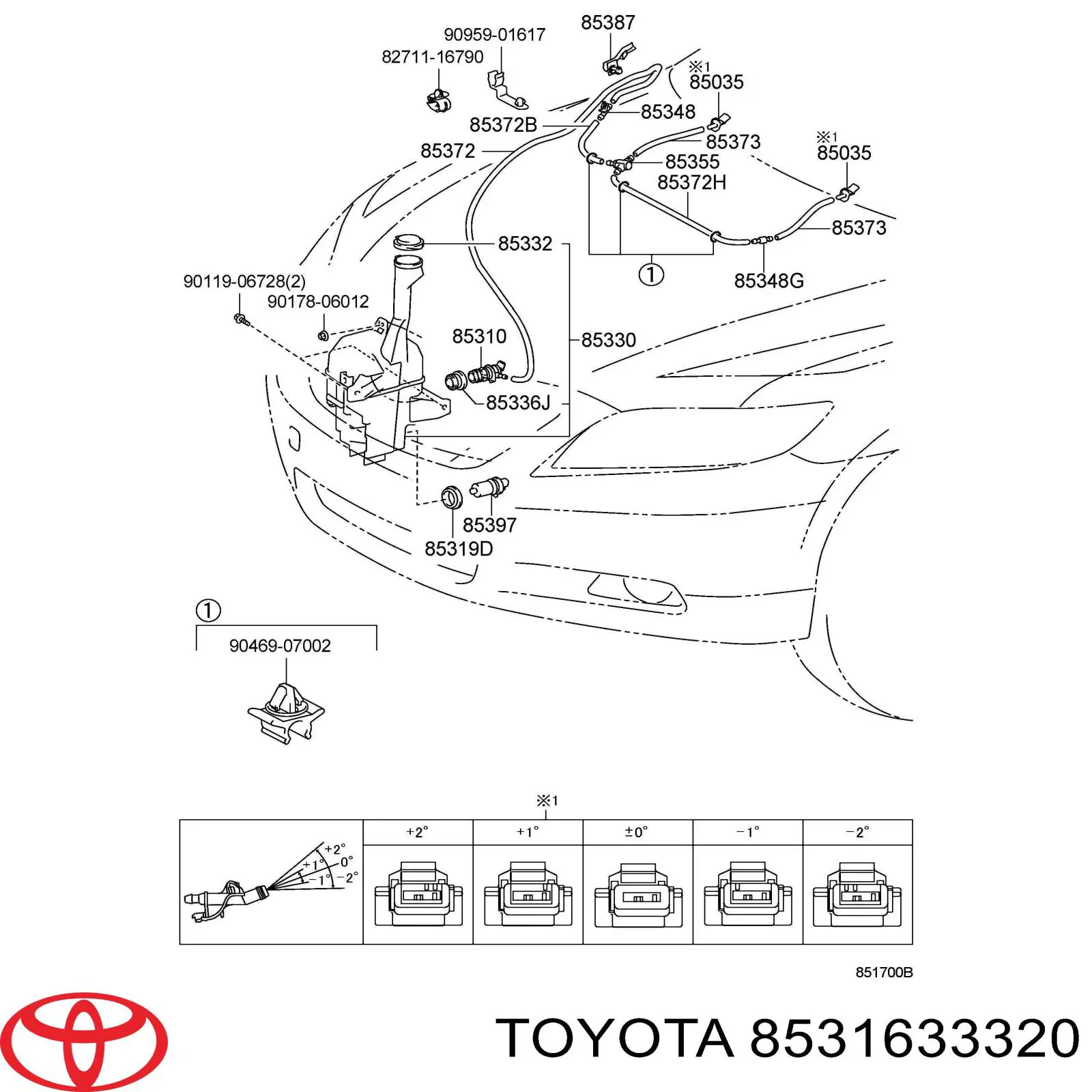 Tapa de depósito de limpiaparabrisas para Toyota Camry (V40)