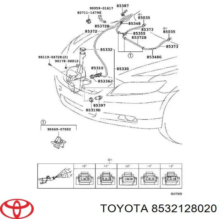 T de la sistema de lavado del parabrisas para Toyota Camry (V40)