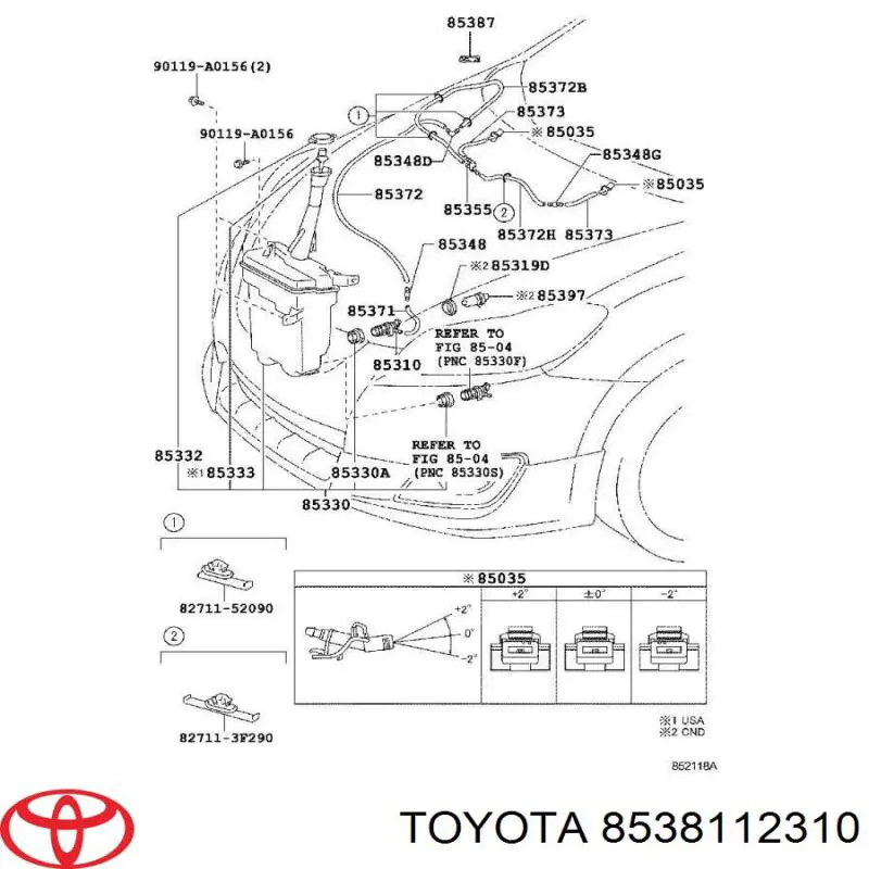 Boquilla del lavaparabrisas Toyota 8538112310 precio, desde 23,20 EUR