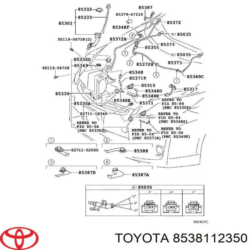 Boquilla del lavaparabrisas Toyota 8538120290 precio, desde 16,38 EUR
