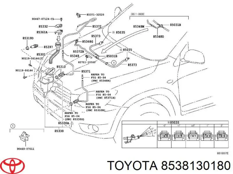 Boquilla del lavaparabrisas Toyota 8538130180 precio, desde 17,44 EUR