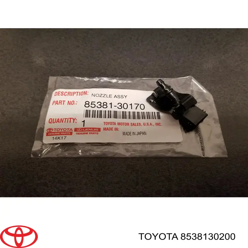 8538130200 Toyota tobera de agua regadora, lavado de parabrisas