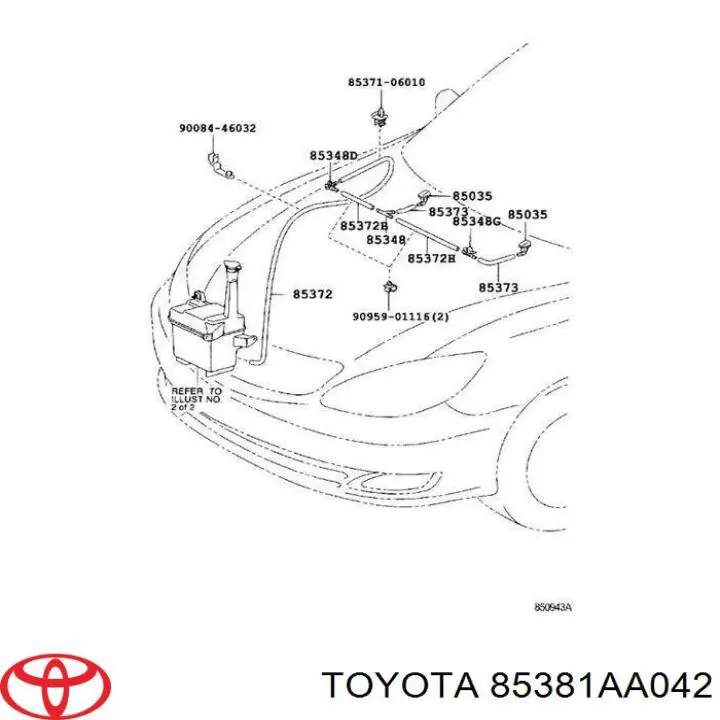 Boquilla del lavaparabrisas Toyota 85381AA042 precio, desde 8,18 EUR