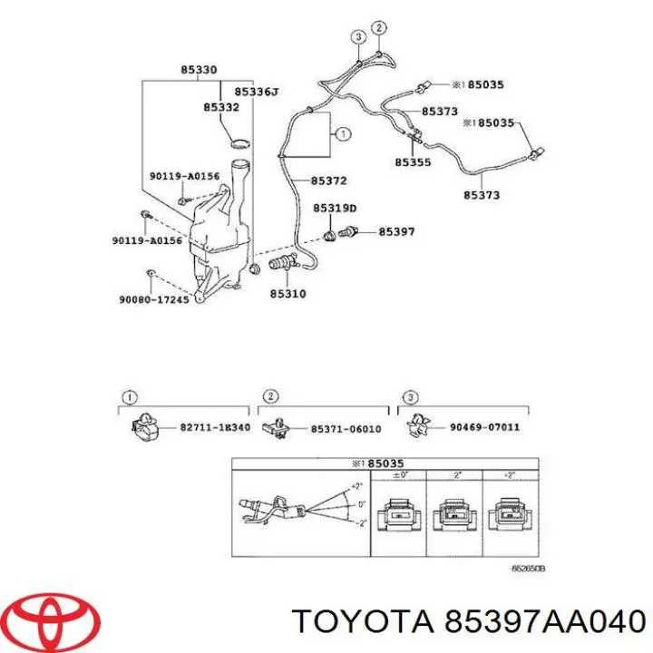 Interruptor del nivel, depósito de agua de lavado para Toyota Matrix 