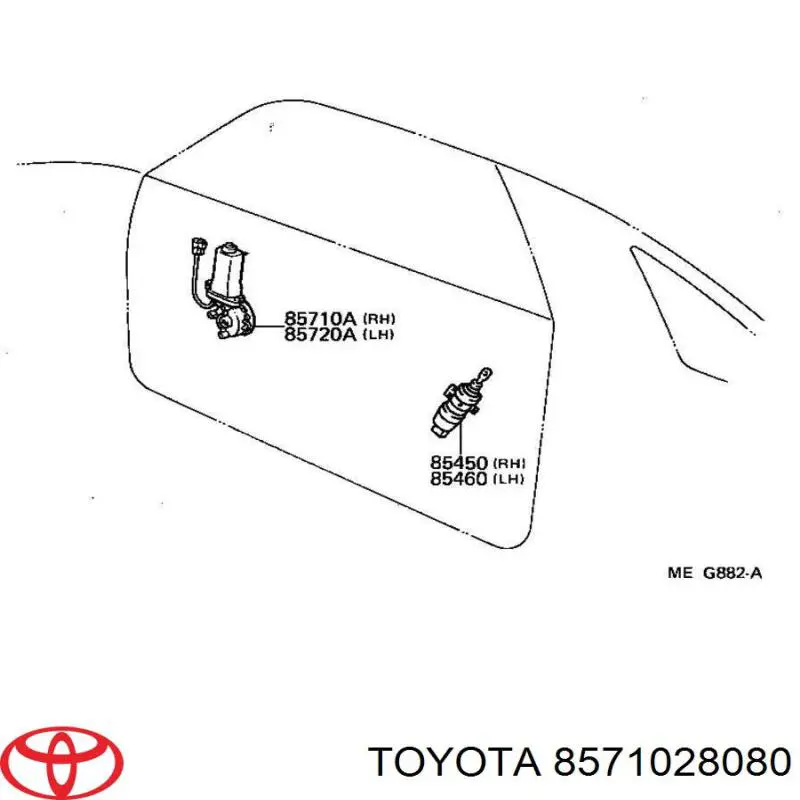 8571028030 Toyota motor eléctrico, elevalunas, puerta delantera derecha