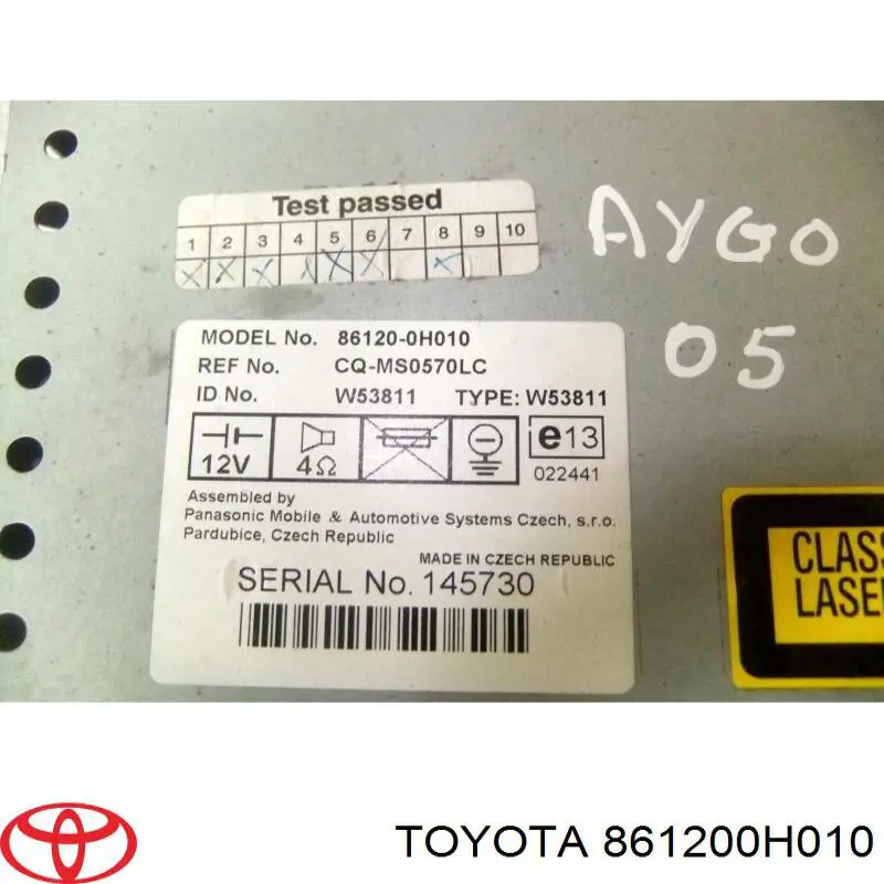 Radio 861200H010 Toyota
