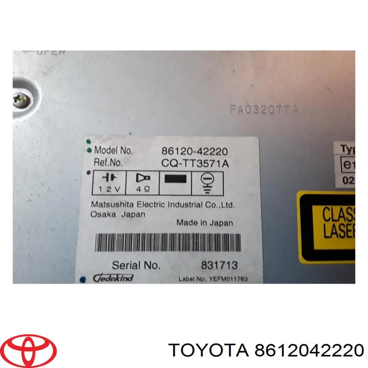 Radio AM/FM Toyota 8612042221 precio, desde 79,86 EUR