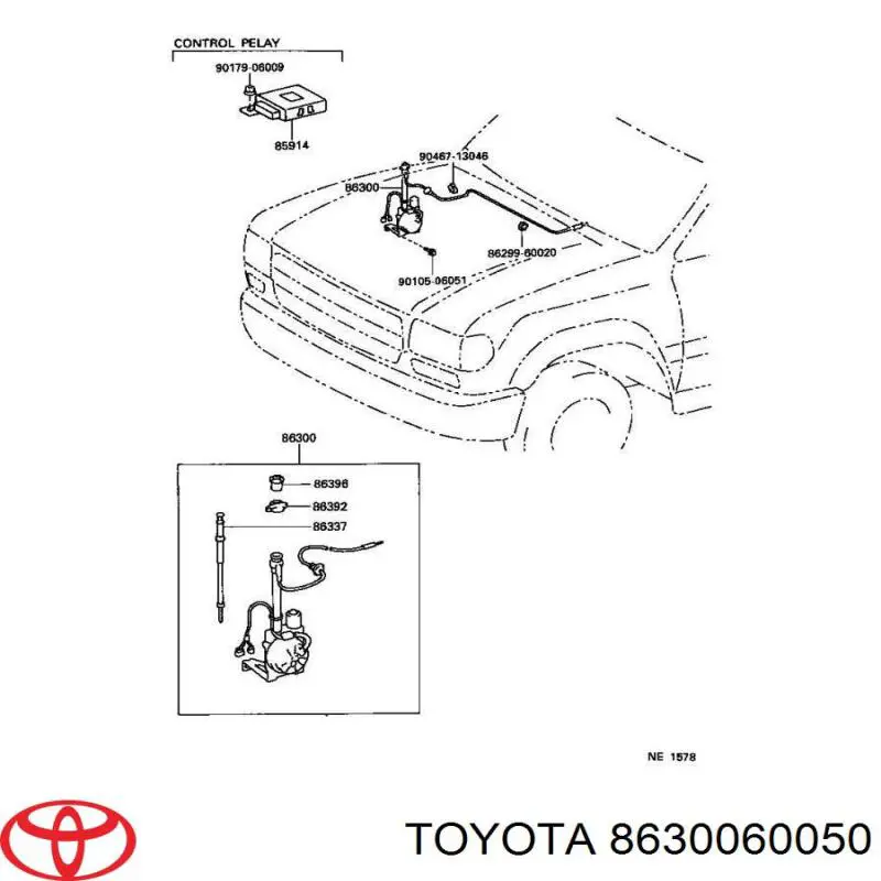 Antena de tiburón para Toyota Land Cruiser 80 J8
