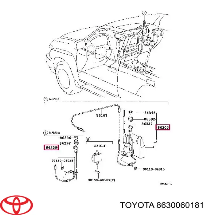 8630060181 Toyota Antena de tiburón