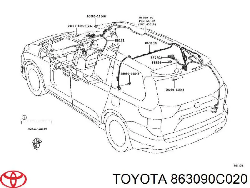 Comprar 863090C020 Toyota Vástago de antena