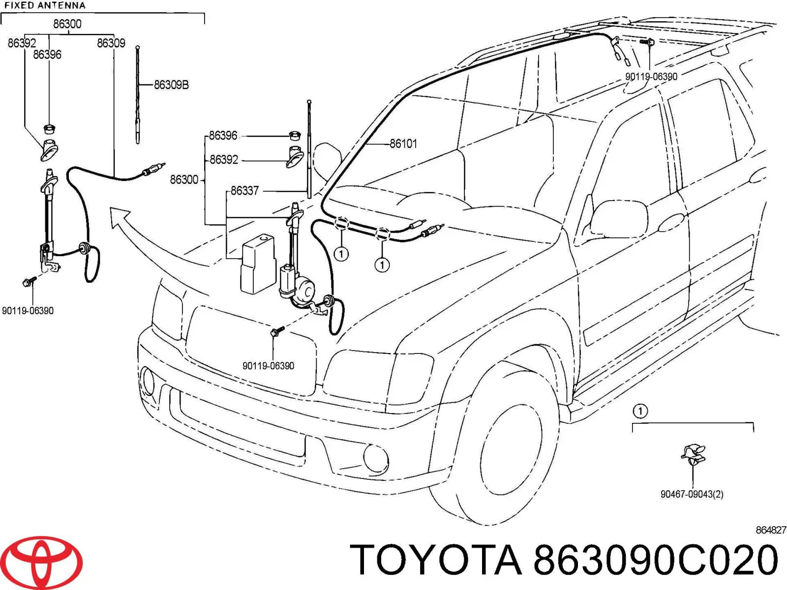 Barra de antena para Toyota Fj Cruiser 