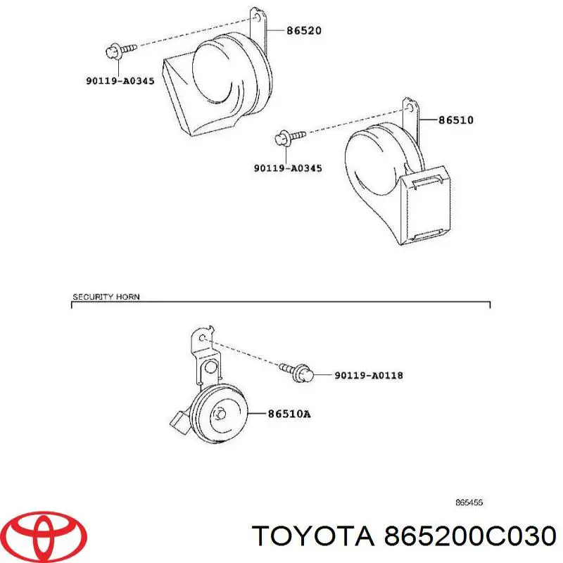 865200C030 Toyota bocina