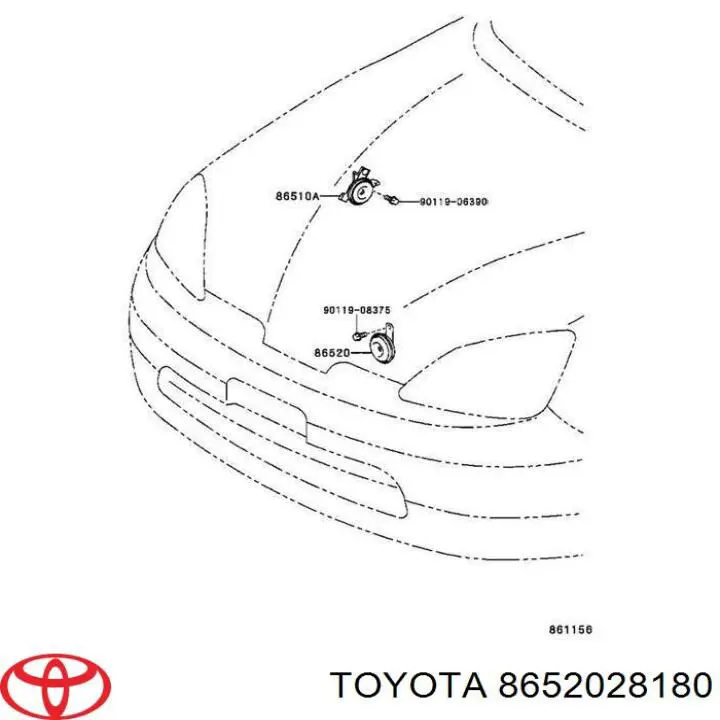 Claxon Toyota 8652028180 precio, desde 23,08 EUR