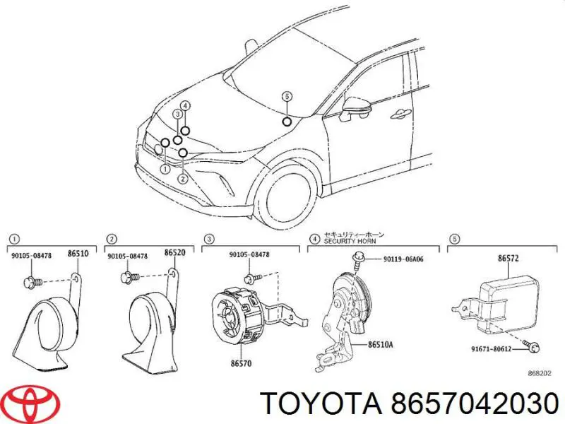 Altavoz de proximidad del vehículo Toyota 8657042030 precio, desde 56,63 EUR